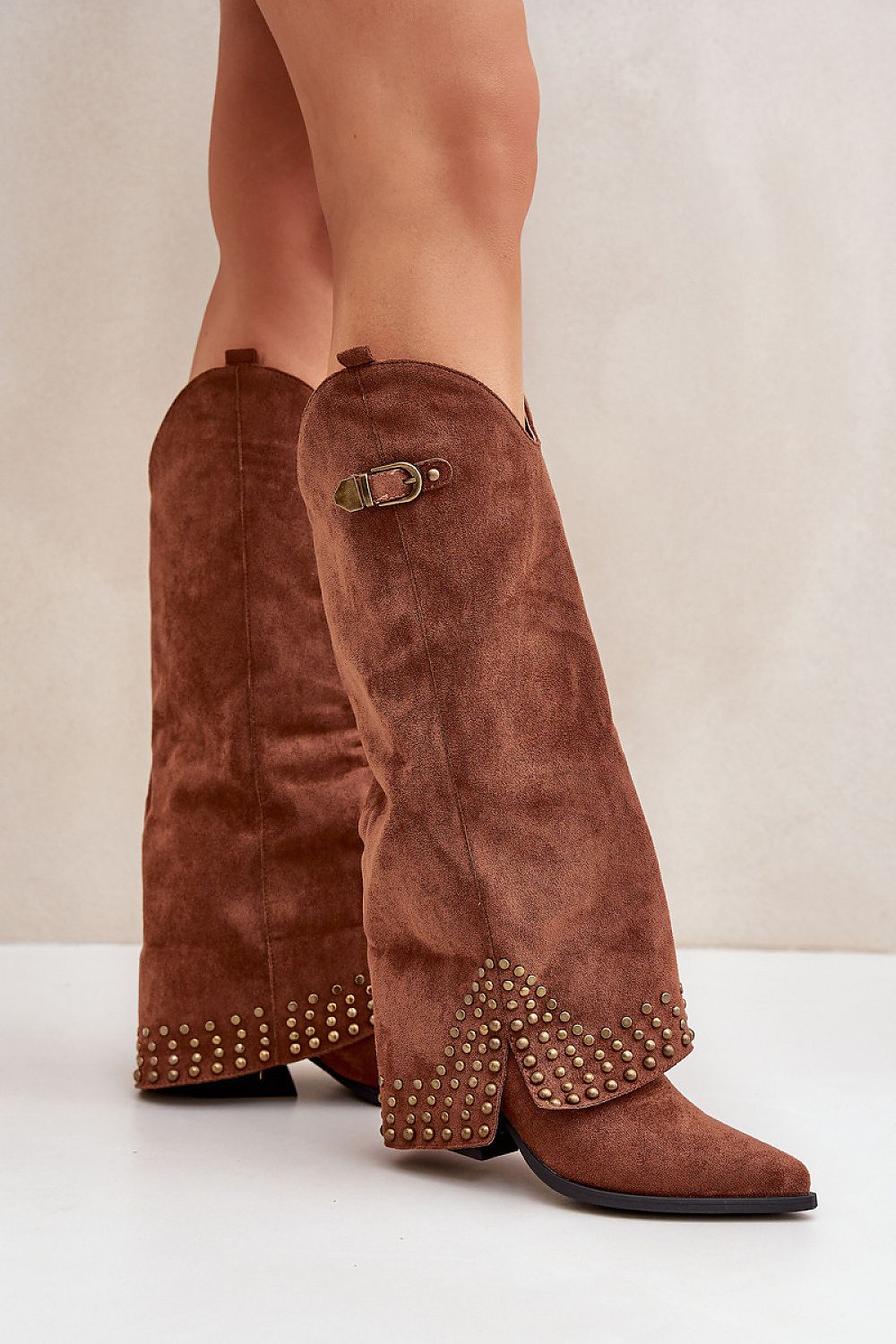 Kozačky na podpatku model 204659 Step in style