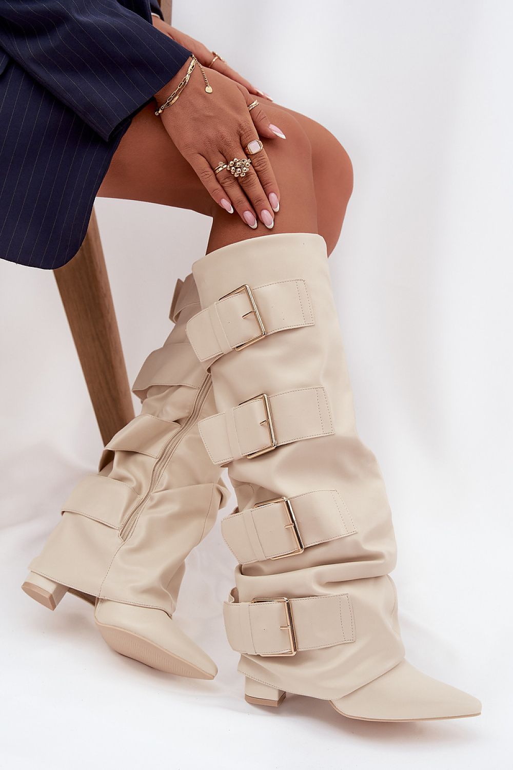 Kozačky na podpatku model 217202 Step in style