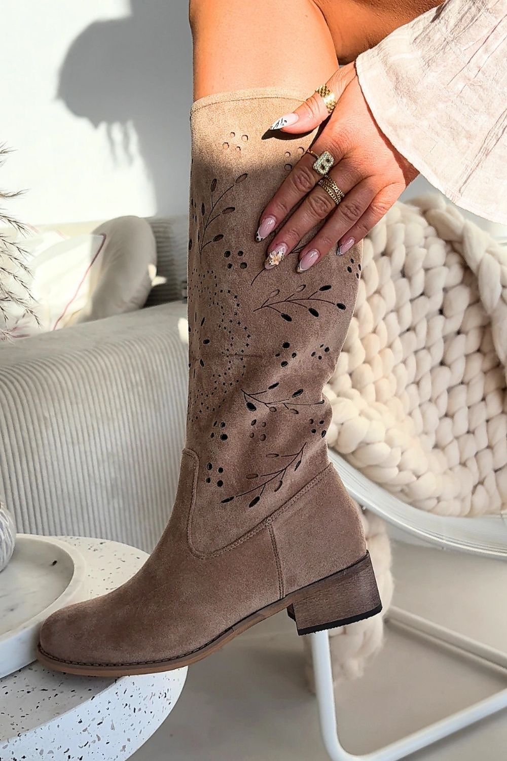 Ažurové kozačky model 222526 Step in style