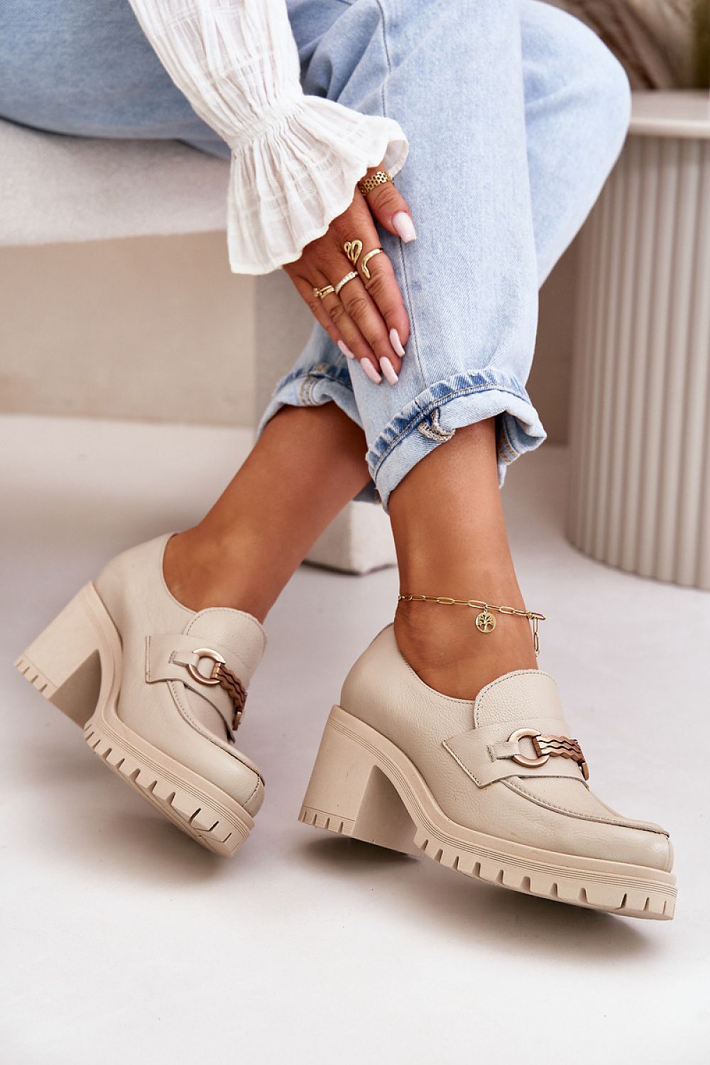  Polobotky na podpatku  model 199811 Step in style 